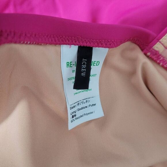 J Crew V-neck One-Piece Fushia Pink Swimming Suit Plus Sz 18 Plunging V-Neck - Picture 5 of 10